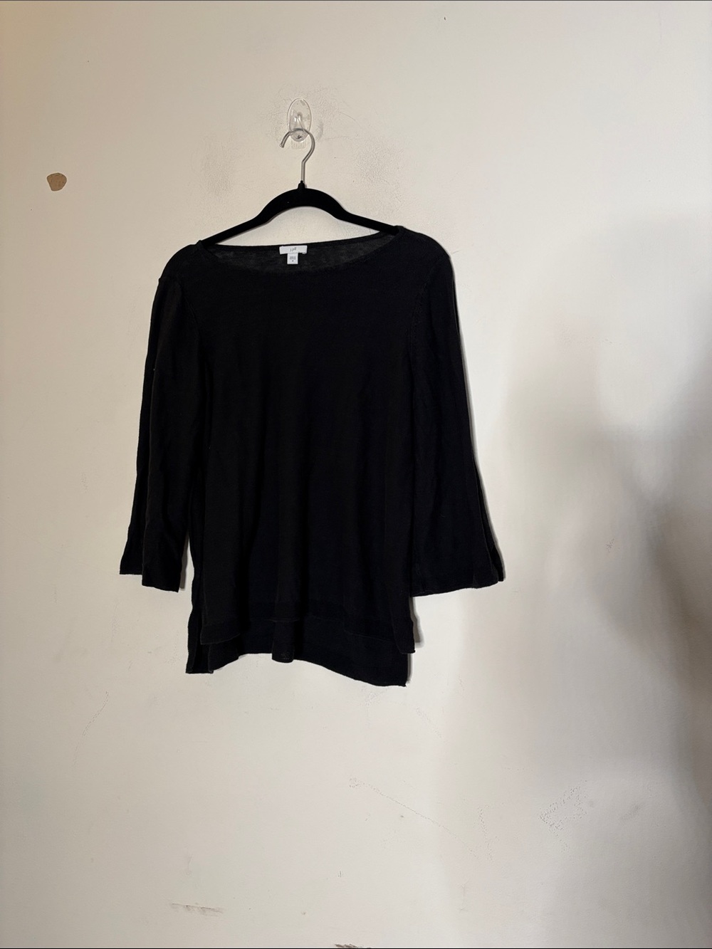 J. Jill Black Boatneck Long Sleeve Tee - Relaxed Fit